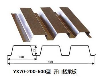 YX70-200-600開(kāi)口樓承板